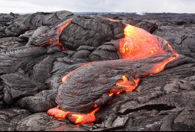 Solidified lava